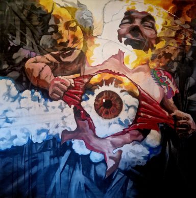 Artist Oil on canvas 120 x 120 cm