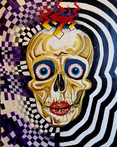 shop sign 2 Oil on board 60 x 42 cm